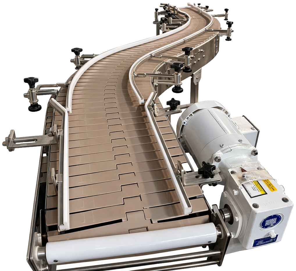 Table top conveyor built in the NED Conveyor Design shop